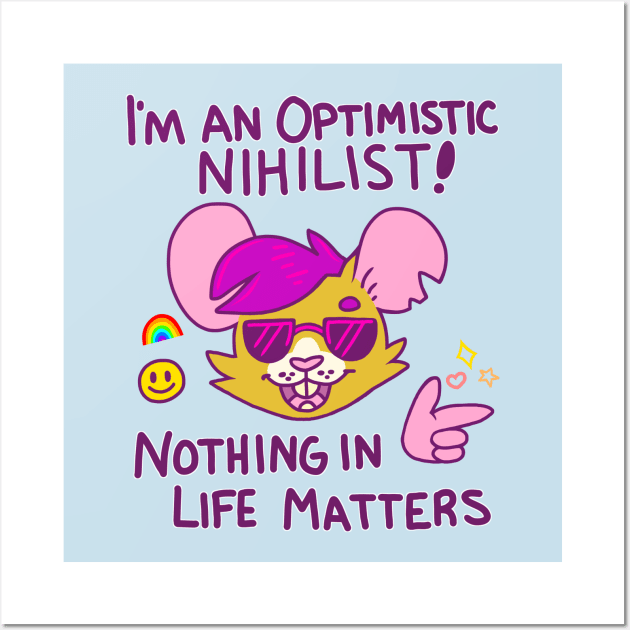 Optimistic Nihilist Hamster Wall Art by Catbreon